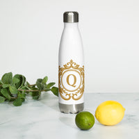 Stainless steel water bottle - Q symbol in Gold