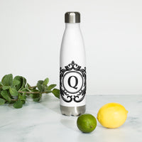 Stainless steel water bottle - Q symbol in Black