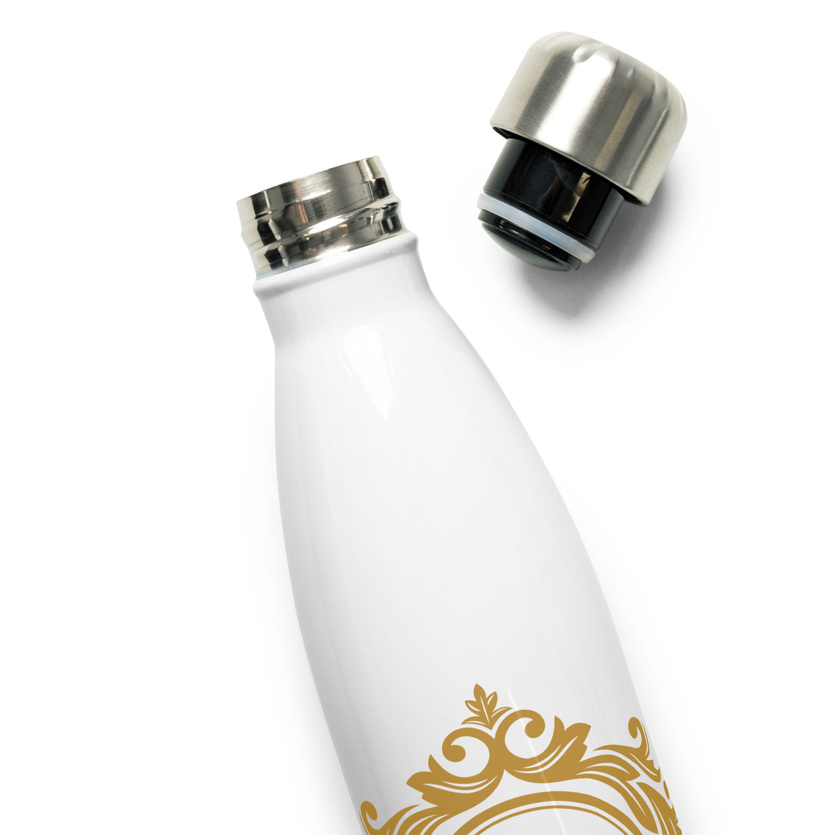 Stainless steel water bottle - Q symbol in Gold