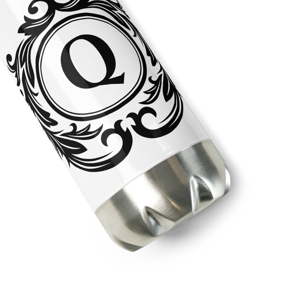 Stainless steel water bottle - Q symbol in Black