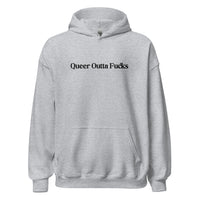 Unisex - Hoodie - Queer Outta Fucks in Black