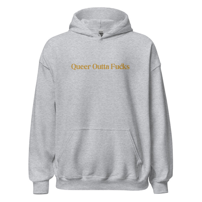 Unisex - Hoodie - Queer Outta Fucks in Gold